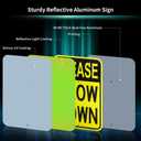 Large Please Slow Down Sign with 54" Metal Stake, 17"x 12" .040 Aluminum Sign - Reflective, UV Protected and Weatherproof