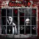 6 x 2Pcs Halloween Window Decorations,Scary Halloween Decorations Curtain Fabric Window Door Cover Horror Decor for Halloween Party Indoor and Outdoor (Witch)