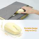 TECKNET Wireless Mouse, 2.4G Quiet Computer Mouse with USB Receiver, 4 Buttons Portable Cordless Mice for Chromebook, Laptop, PC, Mac, 800/1200/1600 DPI - Yellow