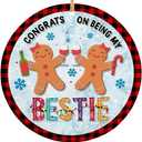 2025 Christmas Ornament  Congrats On Being My Bestie Gingerbread Ornament  Funny Best Friend Christmas Tree Decoration, Cute Holiday Keepsake Gift for Besties and Close Friends