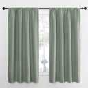 NICETOWN Window Curtains Blackout Drapes - Thermal Insulated Solid Rod Pocket Blackout Curtains/Draperies for Living Room (Greyish Green, One Pair, 42 by 63-Inch)