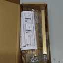 Ravinte 5 Pack Brass 2-1/2 Inch Hole Center Champagne Gold Handles Square Cabinet Hardware Stainless Steel Pulls for Kitchen Cupboard Drawers 4 Inch Overall Length