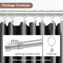 MaKefeile Curtains Rods for Windows 1 Inch Thick Heavy Duty Metal Curtain Rod with Curtain Rings with Clips Sets for Bedroom Living Room Decorative Single Drapery Pole Set, Silver, 64 in