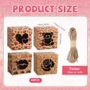 Tenare 48 Pcs Mother's Day Treat Boxes, Heart Kraft Paper Bakery Cupcake Cookie Boxes with Window for Wedding Chocolate Doughnut Holiday Pastries, 4x4x2.5 Inches