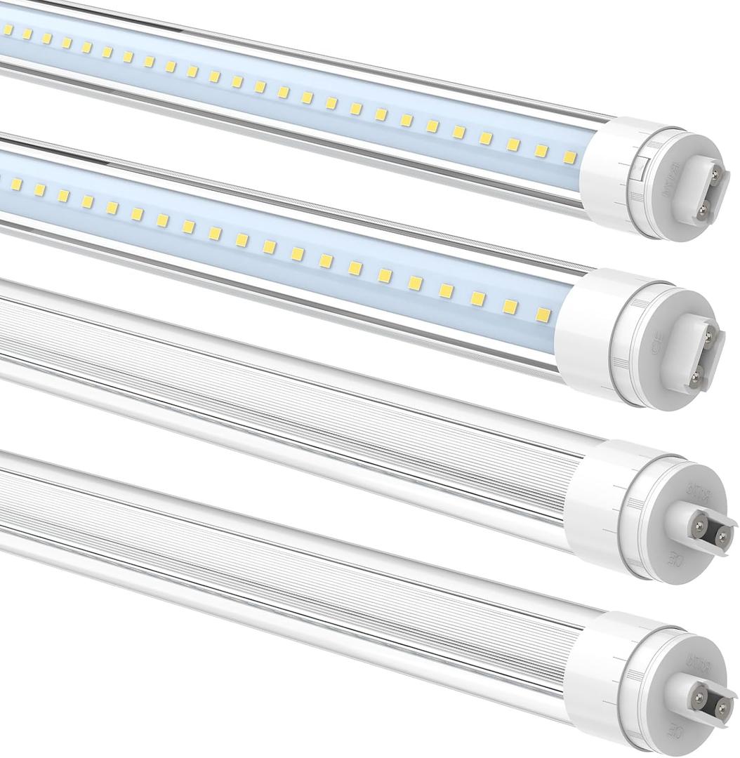 JESLED 360 Degree T8 T10 T12 5ft 24w R17D/HO Base, led Outdoor Tubes for Double Sided Signs 6000K Cool White Clear Cover (4-Pack)