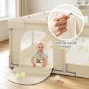 Uanlauo Baby Playpen for Babies and Toddlers, 71×47in Large Playpen, Beige