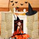 Halloween Witch Theme Set 6 Hay Bales Paper Boxes 1 Witch Hat with 1 Plastic Witches Brooms for Witches Party Photo Booth Props Halloween Trunk Decoration