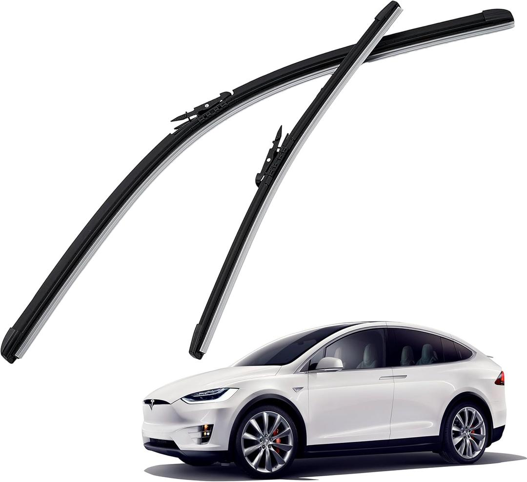 Windshield Wiper Blades 18"+28" Compatible with Tesla Model X, Wiper Blade Kit with Integrated Wash, All Seasons, All-Weather Performance, Easy to Install, Original Replacement