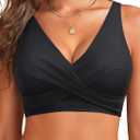 Women Underwire Bikini Top - Push Up Bathing Suit Top Large Bust Swim Top 2025 Swimsuit Top (Black), XL