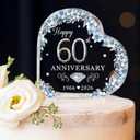 60th Wedding Anniversary Acrylic Cake Topper, 60 th Anniversary Decorations, 60 Wedding Topper, 60 Years Of Married Gifts (60th Anniversary 2026)