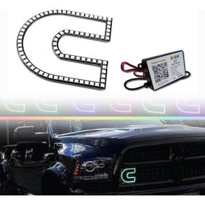 Switchback Multi-Colored C Ring Illuminated LED Emblems RGB Control Compatible with Cummins Dodge Ram 2500 3500 Fender Emblems Bumper Pickup