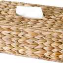 Rectangle Wicker Tissue Box Cover Fits 120-Count (3-Ply) / 160-Count (2-Ply) Boxes, Natural Rattan Woven Facial Tissue Holder, Decorative Tissue Box Holder for Bathroom, Living Room, Office & Desk
