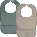 Tiny Twinkle 2-Pack of Premium Bibs for Adult Men, Women and Teens; Clothing Protector for Elderly and Special Needs