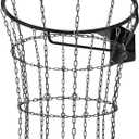 KingDolly Heavy Duty Chain Basketball Net - 12 Loops Anti-Rust Metal Hoop Accessory, Quick Snap Buckle Installation for Indoor/Outdoor Courts All-Weather Durability (Fits Standard 18" Rims) (A2: Black)