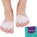 Gel Metatarsal Cushion Pads, Toe Separators Bunion Splint Pads for Hallux Valgus, Hammer Toe, Forefoot Pads,Gel Metatarsal Pad Breathable for Mortons Neuroma (White)