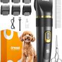 oneisall Dog Clippers Low Noise, Pro Dog Grooming Clippers Kit with Rechargeable Cordless Shaver Trimmer for Dogs Cats, IPX7 Waterproof Pet Clippers Grooming At Home