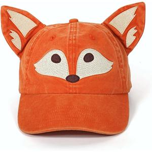 InnoBeta Fox-Shaped Gifts for Women, Cute & Funny Foxes Cap with Ears Design Adjustable Embroidered Animals Baseball Cap Gifts for Birthday, Christmas