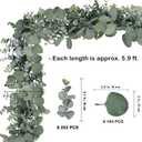 Winlyn 5.9' Long Faux Silver Dollar Eucalyptus Leaves Greenery Artificial Garland in Grey Green for Wedding Arch Swag Backdrop Doorways Table Runner Indoor Outdoor