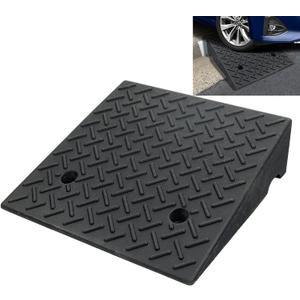 Rubber Curb Ramp 19.6"  19.6"  6", Portable Heavy Duty Driveway Curb Ramp Shed Ramp Threshold Ramp for Sidewalk Loading Dock Cars Wheelchairs Motorcycle Trucks Scooter Lawn Mower Pets 1 PCS Black