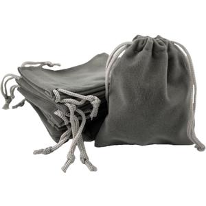 Palmhomee Pack of 48 3x4 Inch Velvet Drawstring Bags Gift Bag Velvet Pouch For Jewelry Wedding and Party Favor (Gray)