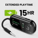 Avantree Voyager  OLED Display & Latest Auracast Bluetooth 5.4 Adapter for Airplane, Qualcomm Chip & aptX Adaptive, Wireless Audio Transmitter for Headphones, AirPods, Travel & Flight (Black)