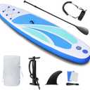 Inflatable Stand Up Paddle Board for Adult All Skill Levels- 10'x4" Ultra-Light SUP Paddleboard with Durable Non-Slip Deck and Paddle Board Accessories Fins, Paddle, Pump, Backpack, Leash