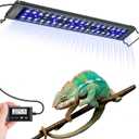 18-Inch LED UVA UVB Light for Reptiles with Controller, Full Spectrum UVA & UVB Reptile Light with Auto 24-Hour Cycle Timer & 10 Dimmable for Bearded Dragons, Turtles, Frogs, Snakes, Plants