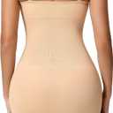 Strapless Shapewear Slip for Women, Tummy Control Bulit-in Bra Full Shapewear Dress Slip, Seamless Body Shaper (L)