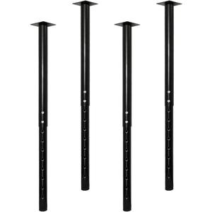QLLY Adjustable Round Desk Leg, 24-40 inch, 60-100cm, Home Office DIY Metal Table Leg, Furniture Leg Set (4, Black)