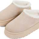 Lyrisiphy Slippers for Women Genuine Suede & Real Shearling Fur Lining - Memory Foam House Slippers for Women Indoor Use - Water Resistant Womens Clogs House Shoes for Women (8.5, Apricot)