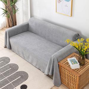 Waterproof Couch Covers for Pets Sofa Covers Washable Sectional Couch Cover for 3 Cushion- Cat Scratch Proof Couch Protector Sofa Slipcover, 71'' x 134'', Light Grey