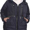 Women's Winter Thickened Down Jackets Long Down Coats Warm Parka with Hood (Deep Blue, M)