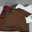 Real Essentials 4 Pack: Women's Cotton Short Sleeve T-Shirt - Casual Scoop Crew Neck Tops Tee