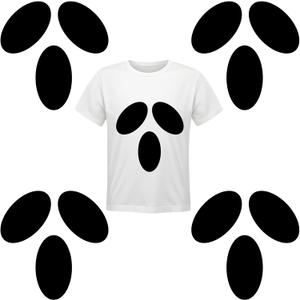 Oudain 4 Pcs Halloween Adhesive Silly Ghost Face Felt Sticker Felt Cute Clothes Sticker for Halloween DIY Projects Costume Decorations(Classic)