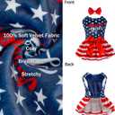 CuteBone Dog Dresses Velvet 4th of July Small Dogs Clothes One size Pet Apparel Girl Puppy Skirt with Bow Hair Rope CVA39L-D
