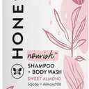 The Honest Company 2-in-1 Cleansing Shampoo Body Wash Gentle for Baby, Naturally Derived Tear-free, Hypoallergenic, Sweet Almond Nourish, 18 Fl Oz