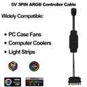 5V 3PIN ARGB Controller RGB PC Fan Lighting Controller Adapter Cable with SATA Power Supply for Computer Fans Light Strips Lighting Boards Cooler 70cm-2pcs