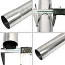 409 Steel 2.5'' Inch OD Straight Exhaust Pipe Mandrel Tubing Pipe 48" / 4 Ft Long Custom Fitment For Exhaust System