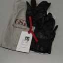 GSG Men Genuine Leather Gloves Black Unlined Biking Touchscreen Driving Gloves Large, Black Palm Hole,
