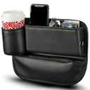 Kulourlo Car Seat Gap Filler Organizer, Premium Leather Console Storage with Cup Holder, Easy Access Multi-Purpose Organizer - Car, SUV & Truck Essentialsï¼ˆBlack 1 Packï¼‰