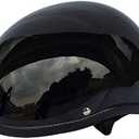 World War II Motorcycle Helmet Vintage for Harley Half Helmet Retro Chopper German Cruiser Matte Helmets Black, XL 