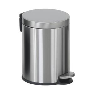 1.6 Gallon Kitchen Trash Can with Lid 6Liter Garbage Can with Removable Inner Bucket Pedal Soft Close&Stays Open Rubbish Bin Waste Bin for Bathroom Bedroom Living Room or Office,Stainless Steel(1)