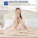 Sealy Electric Blanket Twin Size, Flannel Heated Blanket with 10 Heating Levels & 1-12 Hours Auto Shut Off, Fast Heating Warm Blanket, Machine Washable, Beige, 62 x 84 Inch