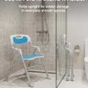 Folding Shower Chair for Inside Shower with Arms and Back, 400 LBS Foldable Bath Seat for Elderly Seniors & Disabled, Heavy Duty Portable Shower Stool with U-Shape Cutout & 6-Level Height (Blue)