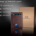 SERMAN BRANDS RFID Blocking Slim Bifold Genuine Leather Minimalist Front Pocket Wallets for Men with Money Clip Thin Gift (Brown)