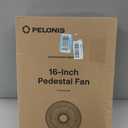PELONIS 16 inch Pedestal Fan for Bedroom , Oscillating Fan, 3-Speeds, 90 Oscillation, Adjustable Height, Floor Fan, Standing Fan for Living Room, Kitchen, and Home office, Black