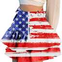 TSMNZMU Women's Goth Mini Skirts - Punk Grunge High Waist Emo Alt Mall Gothic Harajuku Lolita Skirts (Zzz-flag Skirt), Small 