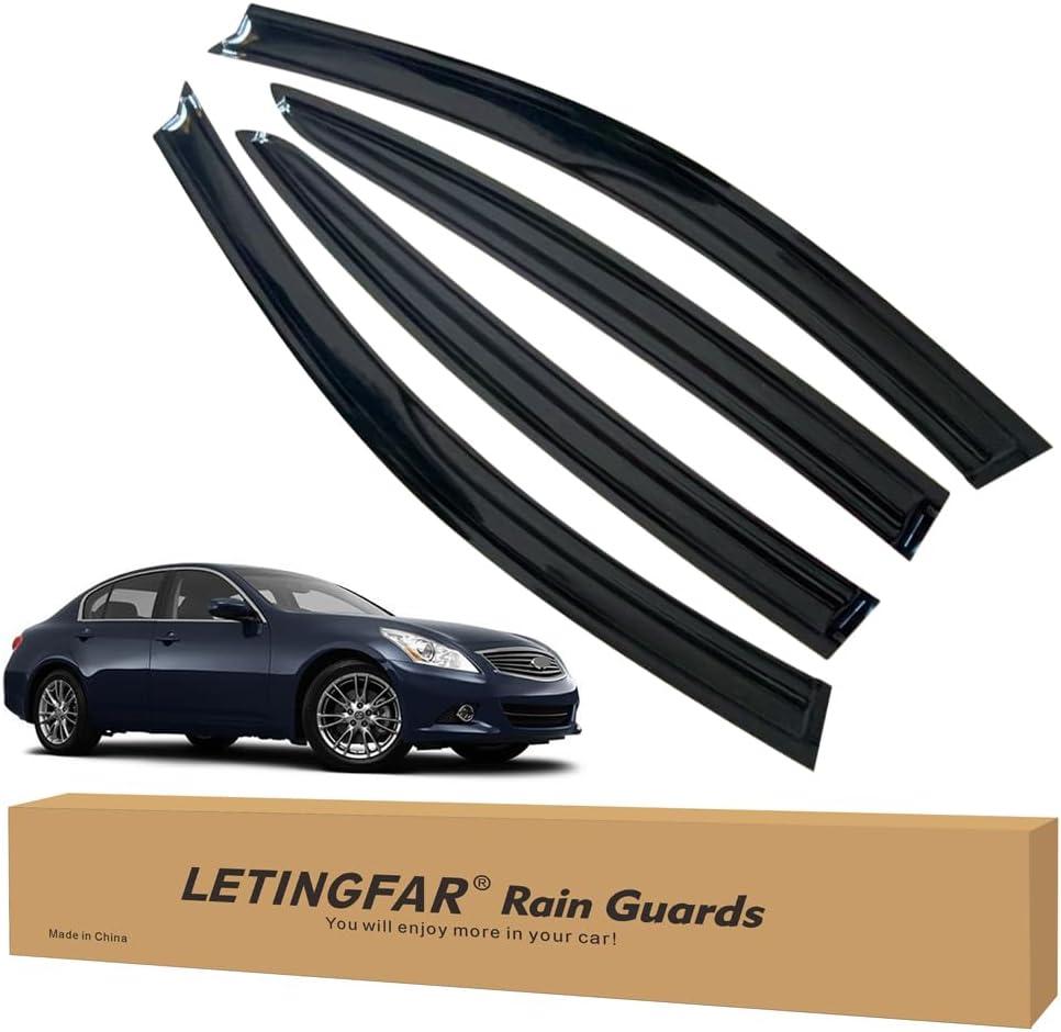 Window Visors Rain Guards for Infiniti G35 & G37 2007 2008 2009 2010 2011 2012 2013 2014 2015 Accessories, Wind Deflectors Vent Shades for Infiniti G35 & G37