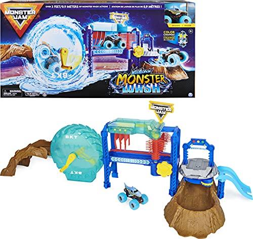 Monster Jam, Megalodon Monster Wash, Includes Color-Changing Truck, Interactive Water Play Kids Toys for Aged 3 And Up
