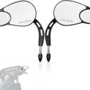 WOWTK Split Vision Rearview Mirrors fits for Harley 1982-2025 Most Models Road King Street Glide Road Glide Softail Iron 1200 Iron 883 Deluxe Fat Boy Sport Glide XG750 XG500 Sportster,Black
